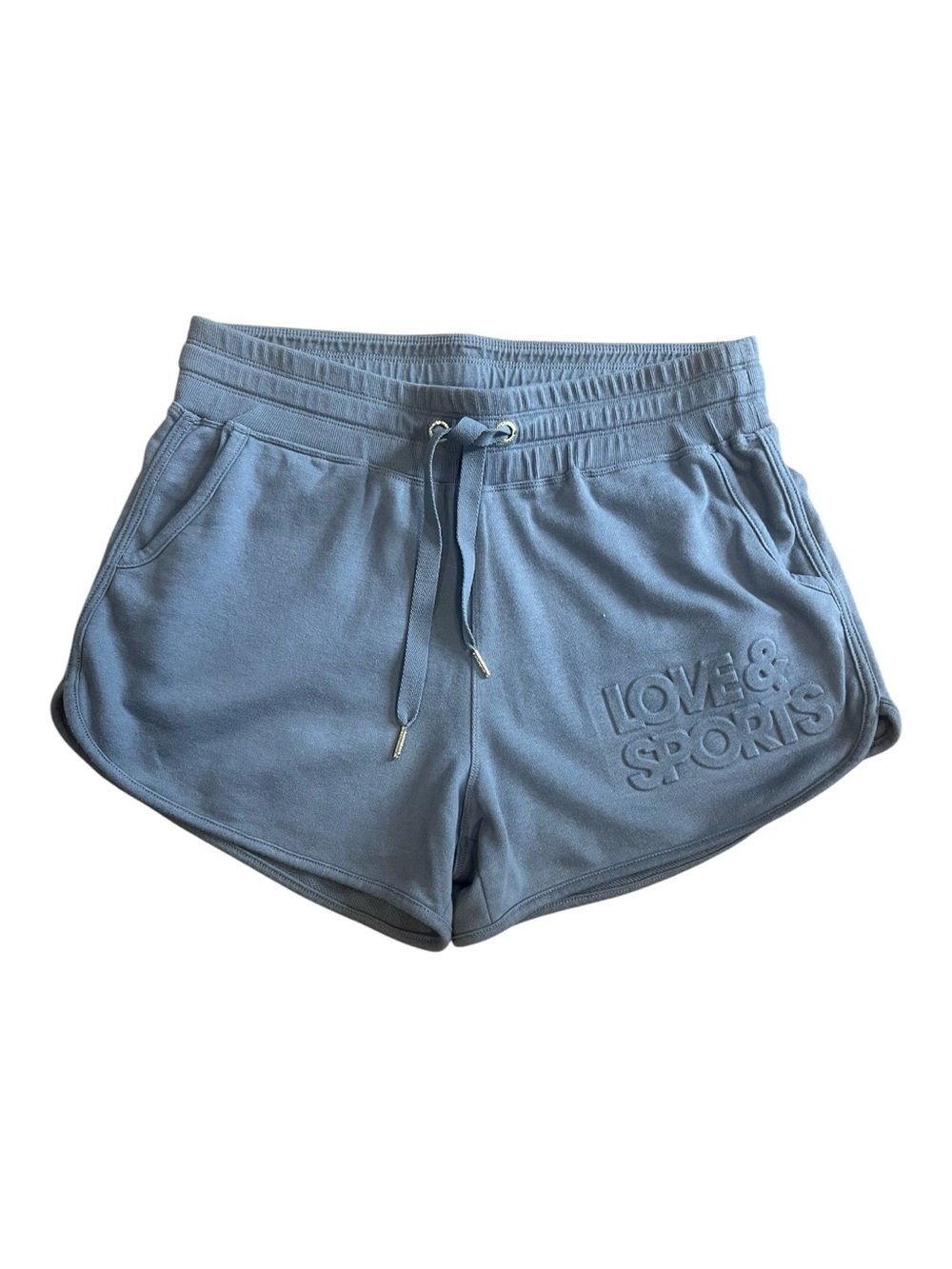 Love & Sports Gray Drawstring Athletic Shorts Size L Women